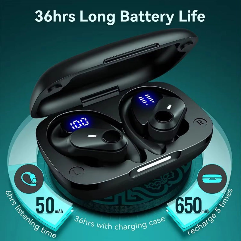 ProSound Wireless Earbuds - Immersive HD Stereo Sound, Advanced Wireless Technology, Up to Long Hours of Playtime, Ultra-Secure and Comfortable Fit, Advanced Noise Cancelling Technology, LED Display, Portable Charging Case -