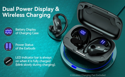 ProSound Wireless Earbuds - Immersive HD Stereo Sound, Advanced Wireless Technology, Up to Long Hours of Playtime, Ultra-Secure and Comfortable Fit, Advanced Noise Cancelling Technology, LED Display, Portable Charging Case -