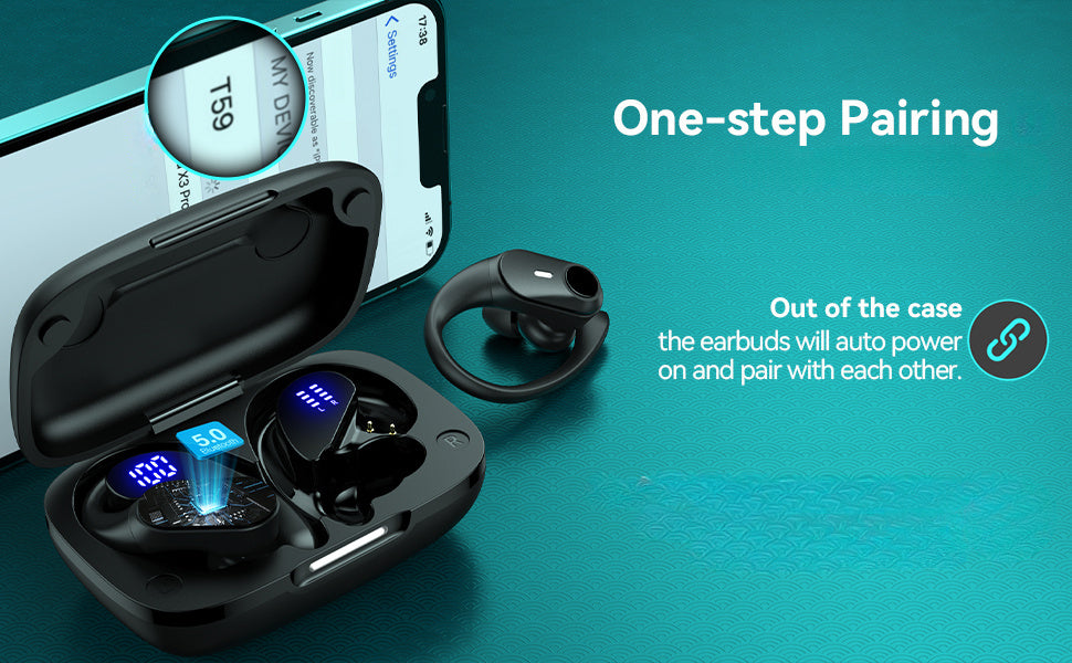 ProSound Wireless Earbuds - Immersive HD Stereo Sound, Advanced Wireless Technology, Up to Long Hours of Playtime, Ultra-Secure and Comfortable Fit, Advanced Noise Cancelling Technology, LED Display, Portable Charging Case -
