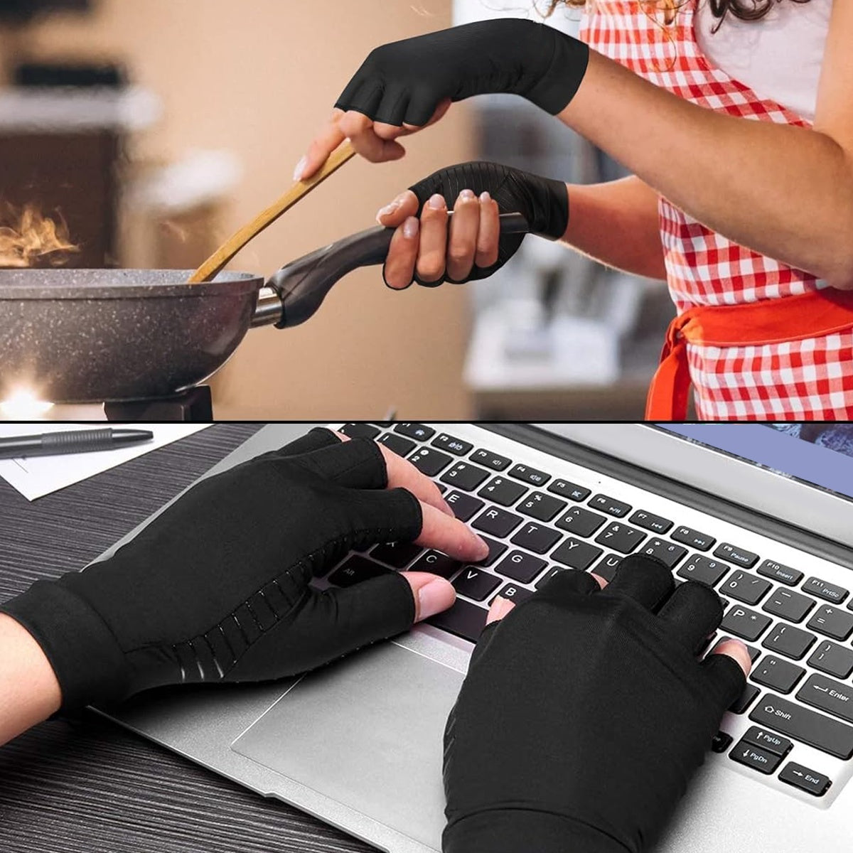 Unisex Half Finger Gloves, Copper Compression Gloves, For Hands Joint Support, Cycling, Biking, Driving, Exercise, Training & Fitness