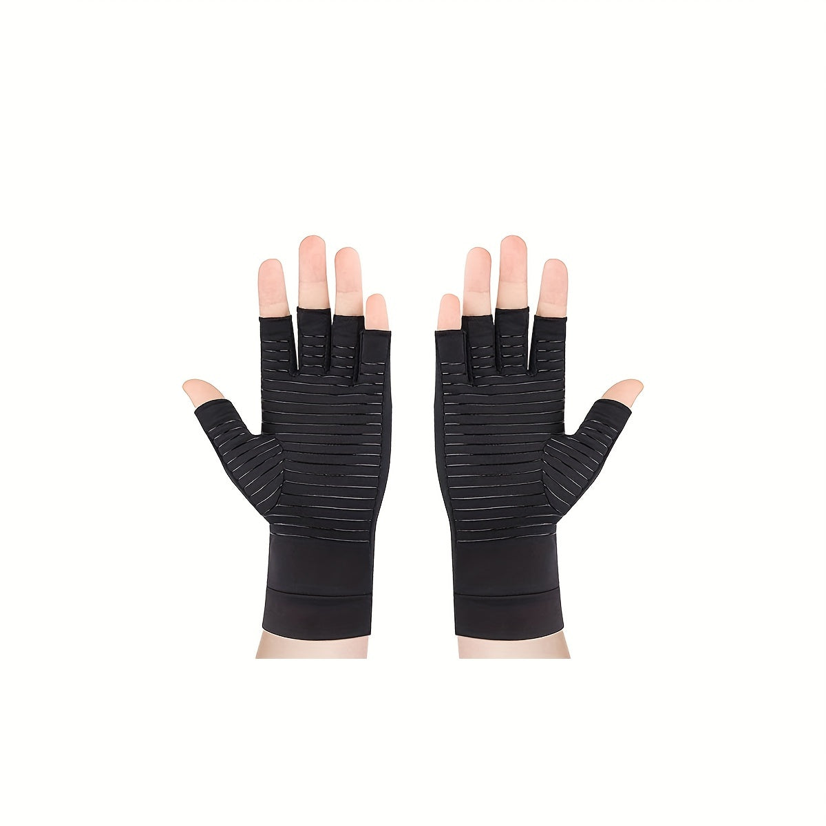 Unisex Half Finger Gloves, Copper Compression Gloves, For Hands Joint Support, Cycling, Biking, Driving, Exercise, Training & Fitness