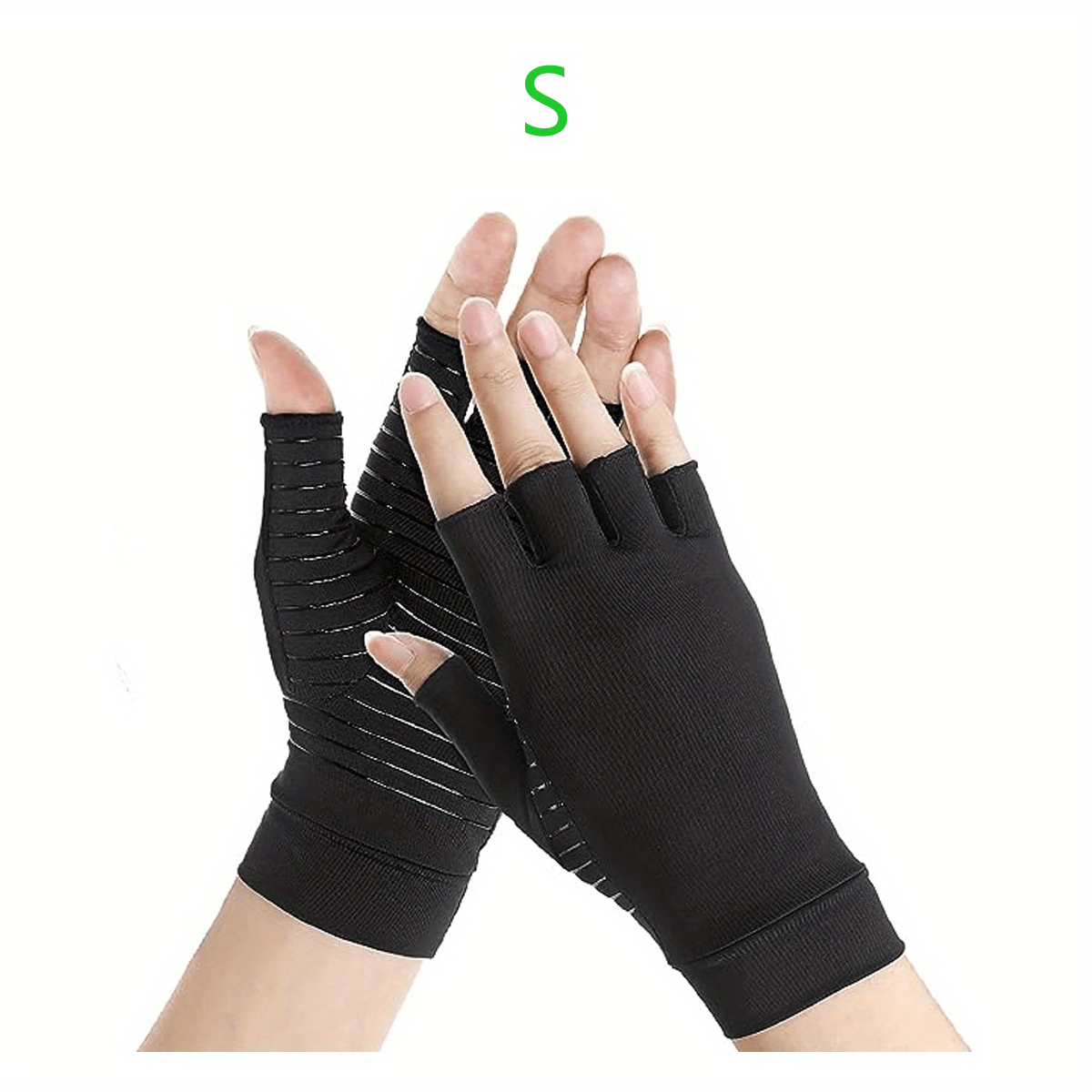 Unisex Half Finger Gloves, Copper Compression Gloves, For Hands Joint Support, Cycling, Biking, Driving, Exercise, Training & Fitness