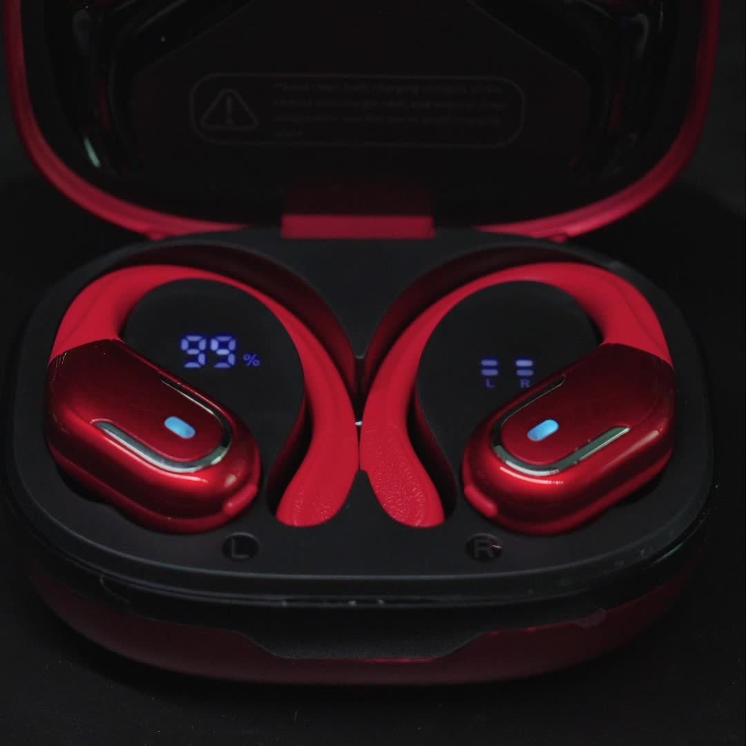 LIFEBEE New Wireless Earbuds for Running Sports, Wireless Earphones with Earhooks Pure Bass Sound, Over Ear Headphones with Dual-LED Display, Noise Cancelling Headset Earphones Built-in Microphone