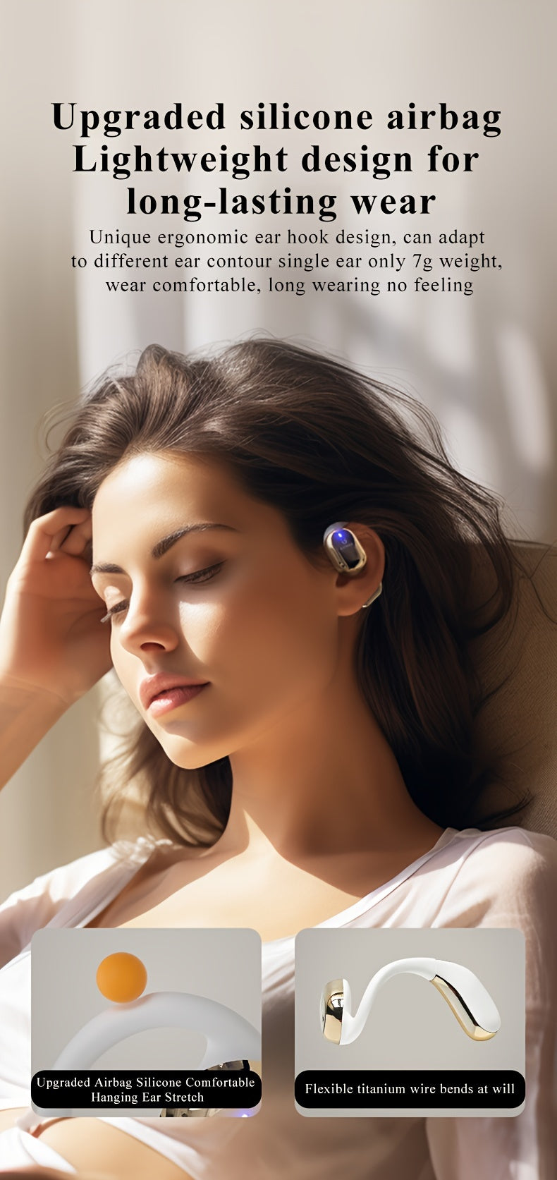 Gionee001True Wireless Earbuds With Mic, TWS In-Ear Headphones With ENC Noise Cancelling Mic, Sport Earhook Headset, Stereo In Ear Headphones With LED Display Charing Case, Wireless Running Sports Earbuds Earhook