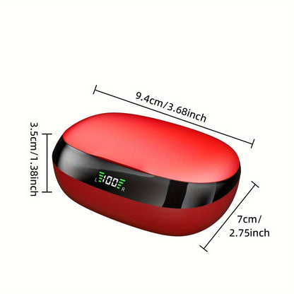 True Wireless Earbuds with Mic | LIFEBEE TWS In-Ear Headphones with ENC Noise Cancelling, LED Display Charging Case, Sport Earhook, Stereo Sound, Wireless Running Earbuds for Adults