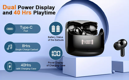 LIFEBEE Wireless Earbuds LED Power Display with Wireless Charging Case In-Ear Earbuds