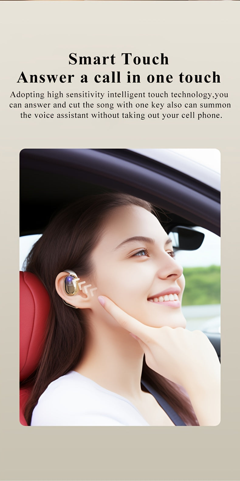 Gionee001True Wireless Earbuds With Mic, TWS In-Ear Headphones With ENC Noise Cancelling Mic, Sport Earhook Headset, Stereo In Ear Headphones With LED Display Charing Case, Wireless Running Sports Earbuds Earhook