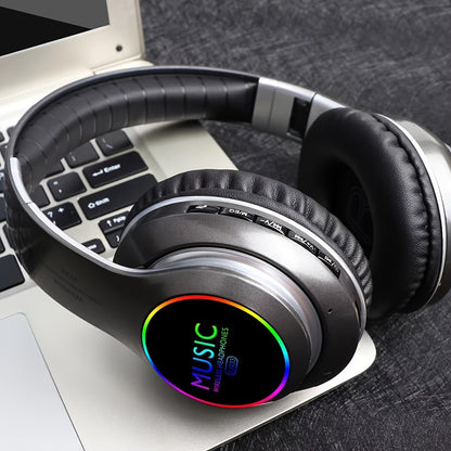 [ Upgraded] Wireless Headphones, Wireless earbuds with Deep Bass, Lightweight Foldable Headphones, for Travel Work Laptop PC Cellphone. Gaming Headset for Wireless, Christmas Present.