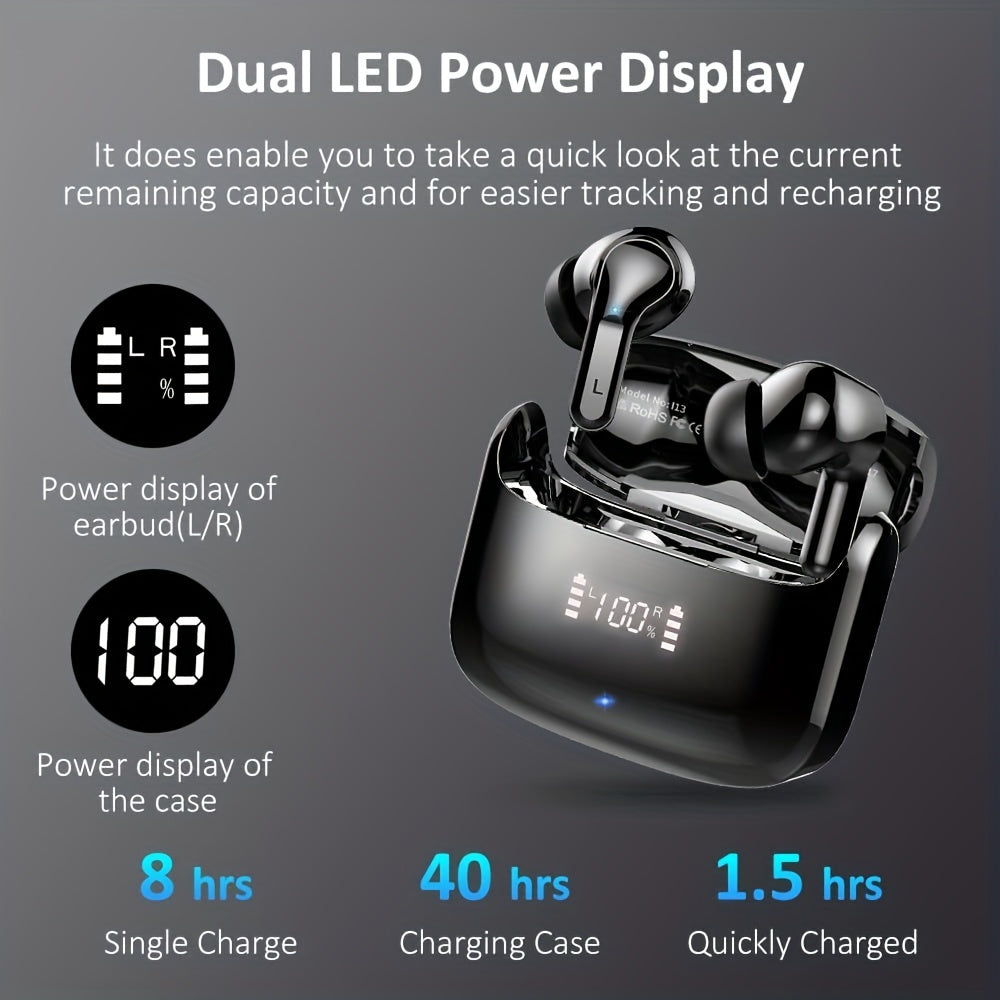 LIFEBEE Wireless Earbuds LED Power Display with Wireless Charging Case In-Ear Earbuds