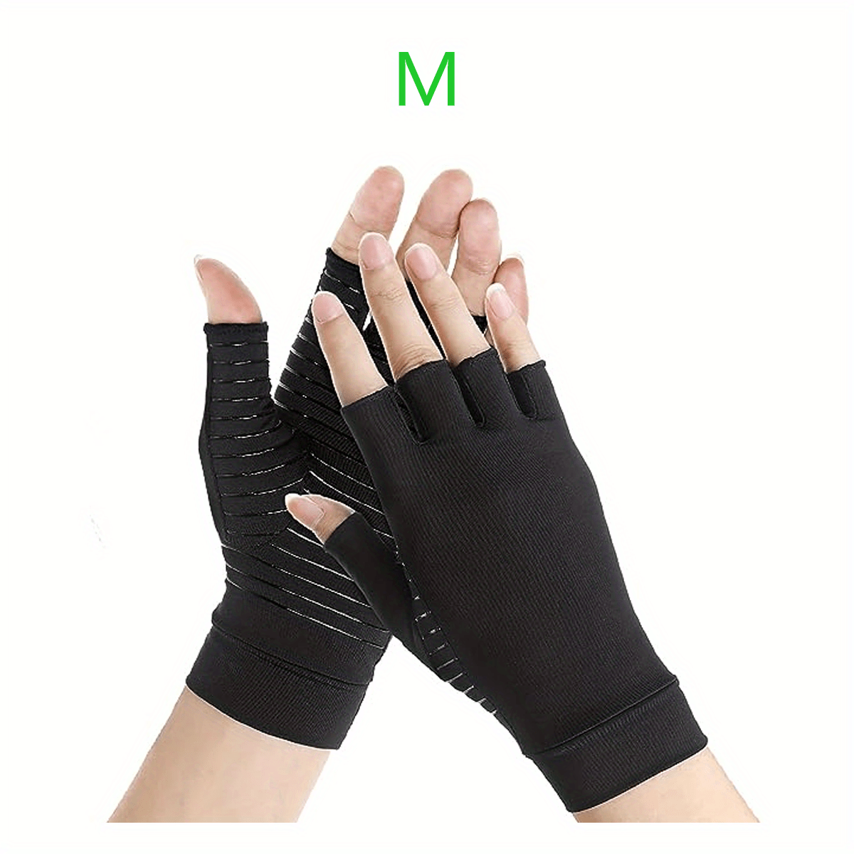 Unisex Half Finger Gloves, Copper Compression Gloves, For Hands Joint Support, Cycling, Biking, Driving, Exercise, Training & Fitness