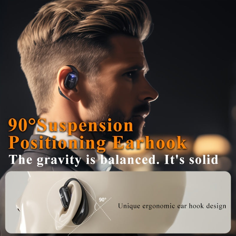 Gionee001True Wireless Earbuds With Mic, TWS In-Ear Headphones With ENC Noise Cancelling Mic, Sport Earhook Headset, Stereo In Ear Headphones With LED Display Charing Case, Wireless Running Sports Earbuds Earhook