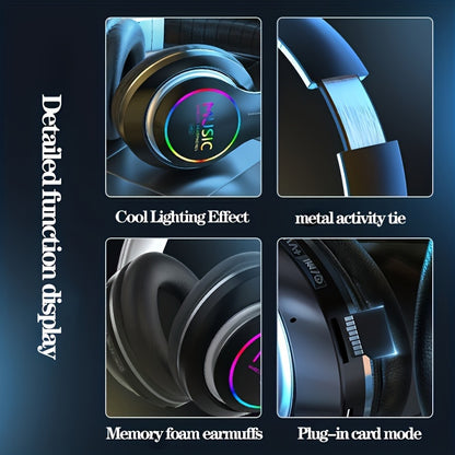 [ Upgraded] Wireless Headphones, Wireless earbuds with Deep Bass, Lightweight Foldable Headphones, for Travel Work Laptop PC Cellphone. Gaming Headset for Wireless, Christmas Present.