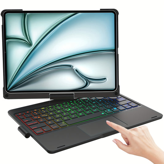 Tablet Turns Into A Laptop In Seconds With Multiple Support Options, Swivel Keyboard Case For Apple IPad Air 11 Inch 2024 & IPad Pro 11-inch (4th/3rd/2nd/1st) & IPad Air 5th 4th Generation; Rotatable Cover With Pencil Holder,