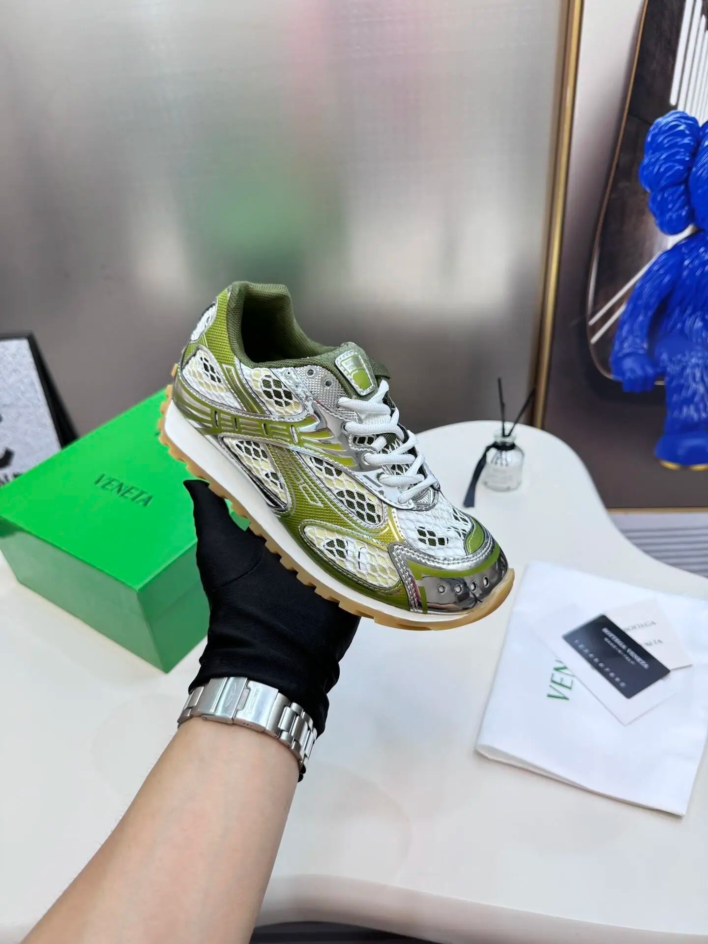 Product Fashion Sneakers for Men and Women Bott New Designer Ega High Quality Lighted Lace-Up New Toe Style BV Shoes