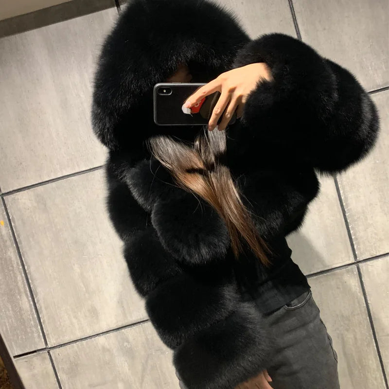 Wholesale Fashion Short Women's Faux Fur Coat Custom Warm Winter Jacket Ladies' Customizable Fake Fur Coat