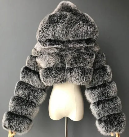 Wholesale Fashion Short Women's Faux Fur Coat Custom Warm Winter Jacket Ladies' Customizable Fake Fur Coat