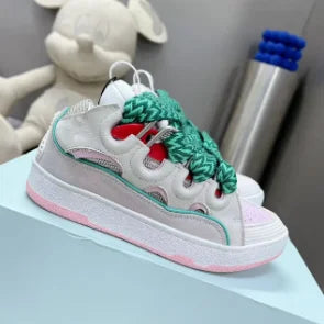 Lanvine Luxury Designer Lace-Up Sporty Fashion Trend Breathable Mesh Lining Casual Walking Shoes for Men Women