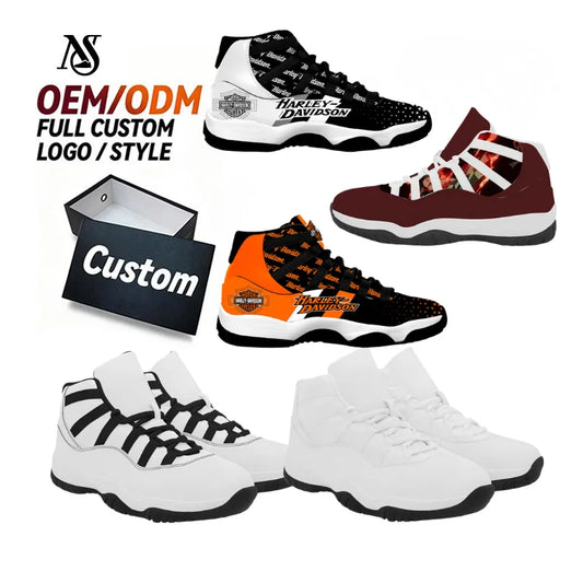 Unisex Pattern Custom Retro High-Top Sports Shoes Classic Black-White Casual Wear-Resistant Non-Slip Game Retro Trendy Shoes