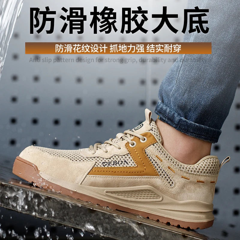 DEBONSAPT 2023 Hot Selling Industrial Breathable Men Working Sneakers Steel Toe Lightweight Safety Shoes for Men