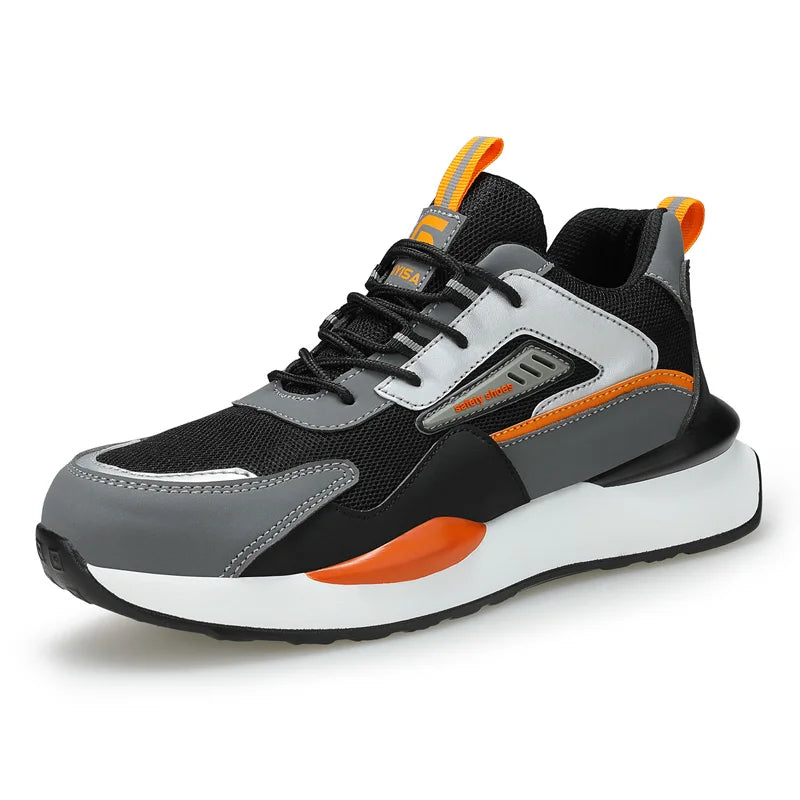 GUYISA Anti-Puncture Safety Shoes with Microfiber Upper Functional Work Boots with Steel Insole PU Outsole New Style