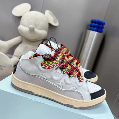 Lanvine Luxury Designer Lace-Up Sporty Fashion Trend Breathable Mesh Lining Casual Walking Shoes for Men Women