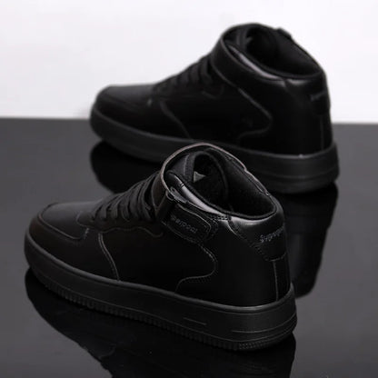 Men's High-Top Sneakers White Breathable Sports Shoes Slip-On Mesh Inner Height Increase for Couples  Air Shoes