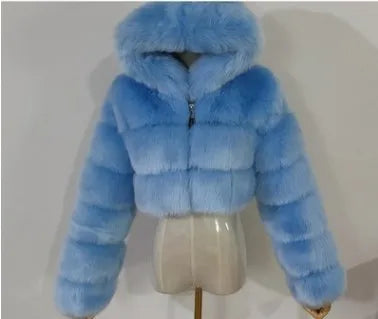 Wholesale Fashion Short Women's Faux Fur Coat Custom Warm Winter Jacket Ladies' Customizable Fake Fur Coat