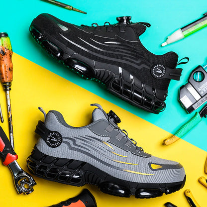 New Arrivals Quick Lacing Air Breathable Anti-smashing Metal Non Slip Security Guard Work Men Steel Toe Safety Shoes