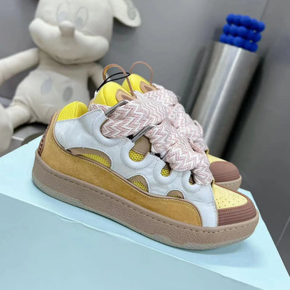 Lanvine Luxury Designer Lace-Up Sporty Fashion Trend Breathable Mesh Lining Casual Walking Shoes for Men Women