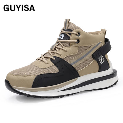 GUYISA Anti-Puncture Safety Shoes with Microfiber Upper Functional Work Boots with Steel Insole PU Outsole New Style