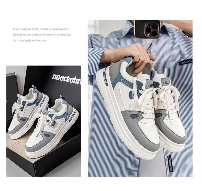 Men's Shoes: Breathable, Trendy, Versatile, Thick-soled White Sneakers, Sportswear, Casual Shoes, and Board Shoes