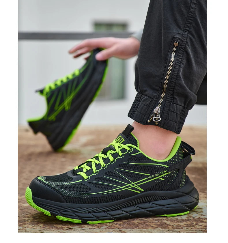 Lightweight Steel toe Shoes Work Sneakers Safety Shoes Men Anti-smash Anti puncture Indestructible shoes Security Breathable