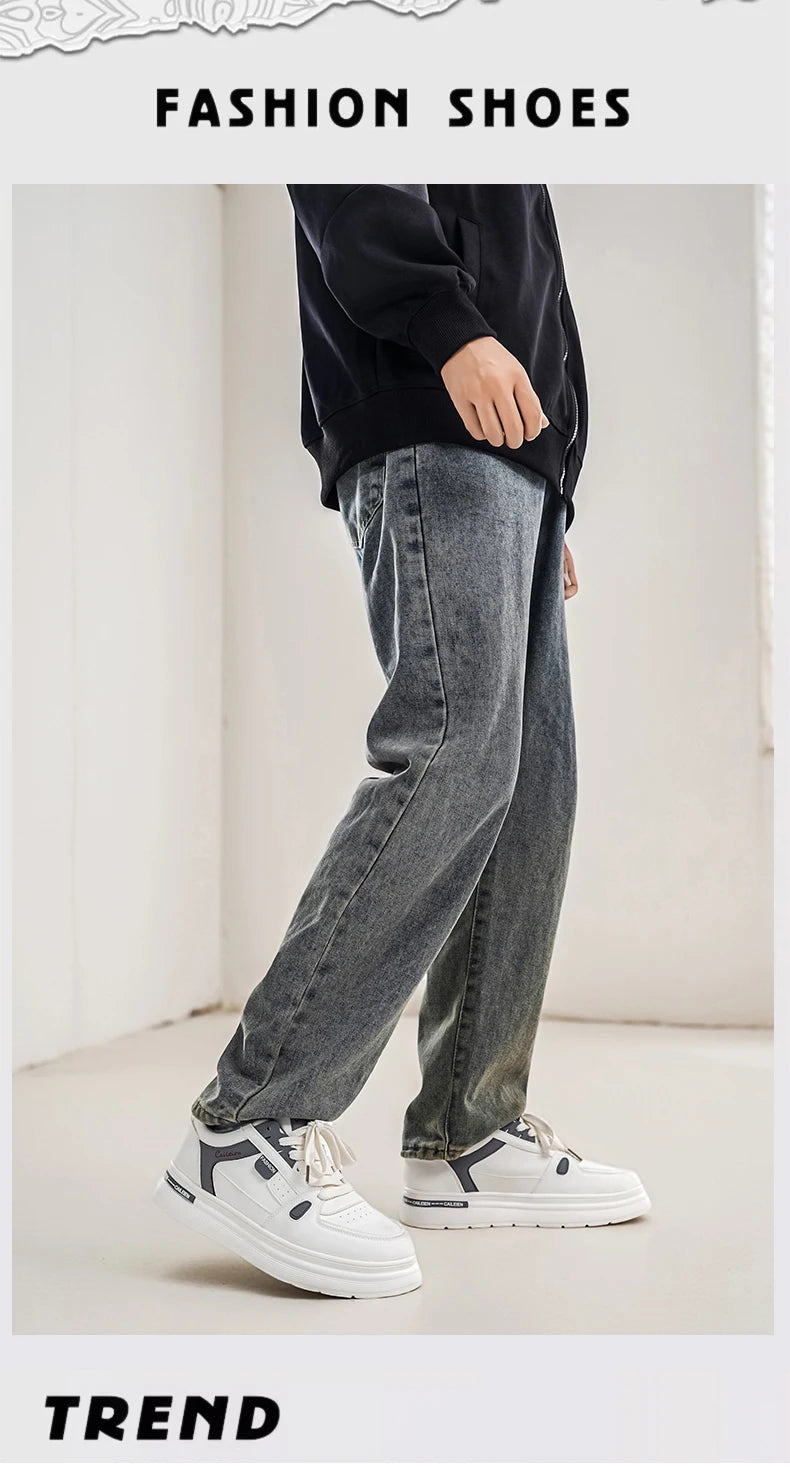 Men's Shoes: Breathable, Trendy, Versatile, Thick-soled White Sneakers, Sportswear, Casual Shoes, and Board Shoes