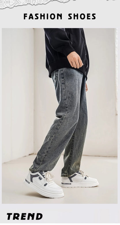 Men's Shoes: Breathable, Trendy, Versatile, Thick-soled White Sneakers, Sportswear, Casual Shoes, and Board Shoes