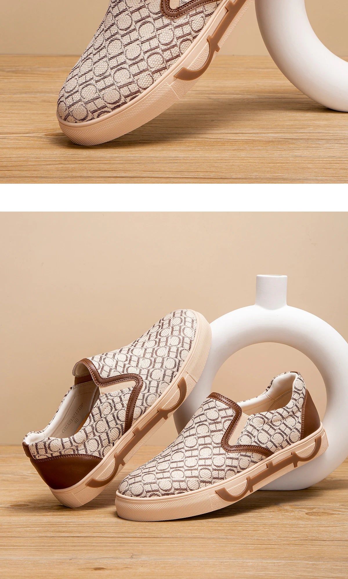 Shoes For Man Loafers Breathable cloth upperLeather elasticized adjustable mouthCH lettersLuxury brand men's shoes