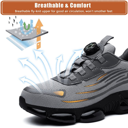 Indestructible Steel Toe Protective Safety Shoes Slip Resistant Abrasion Resistant Work Shoes Men Tough Comfortable Sneaker ﻿