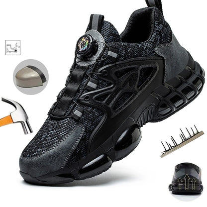 Indestructible Steel Toe Protective Safety Shoes Slip Resistant Abrasion Resistant Work Shoes Men Tough Comfortable Sneaker ﻿