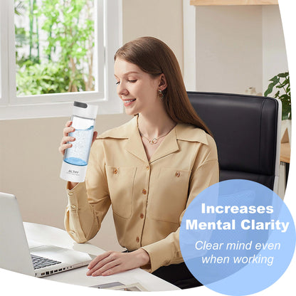 ALTHY Hydrogen Rich Water Generator Bottle - Glass Cupbody - DuPont SPE & PEM Dual Chamber Maker Ionizer - H2 Inhalation Device