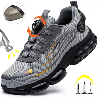 Indestructible Steel Toe Protective Safety Shoes Slip Resistant Abrasion Resistant Work Shoes Men Tough Comfortable Sneaker ﻿