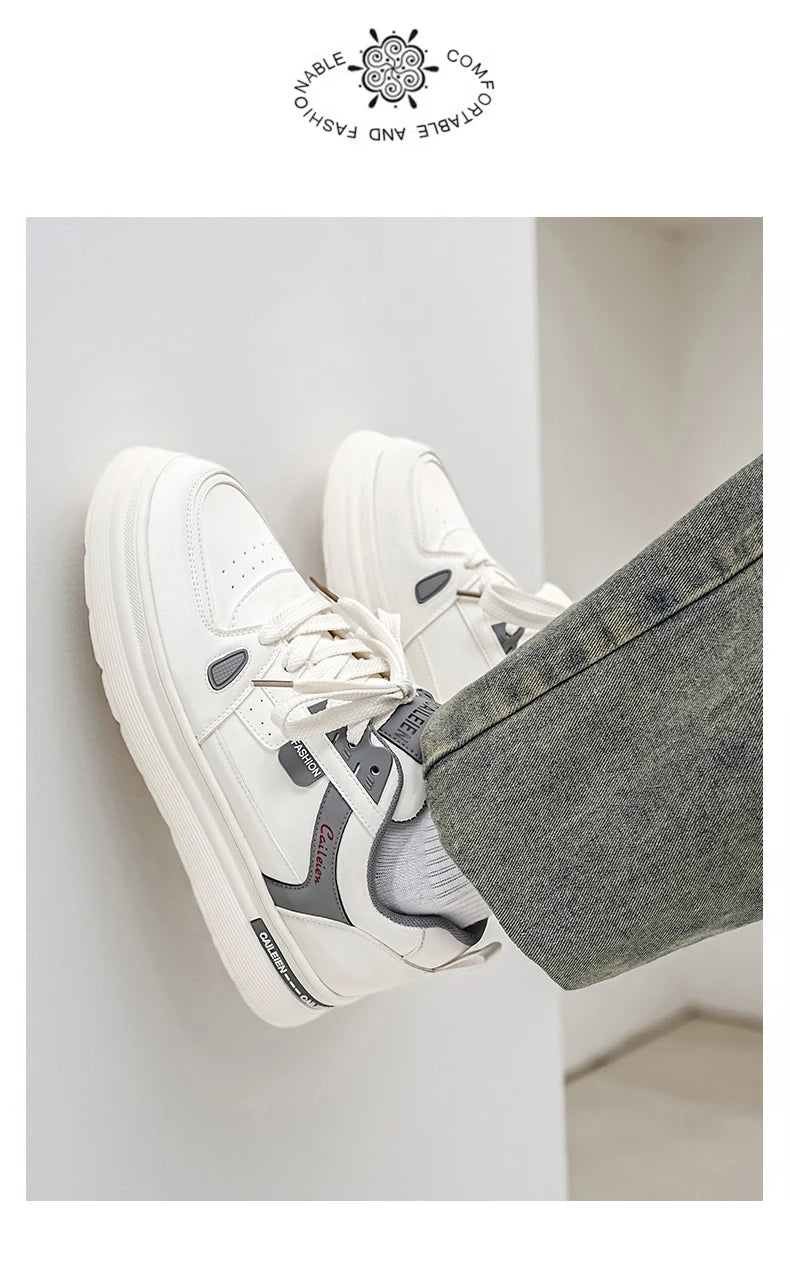 Men's Shoes: Breathable, Trendy, Versatile, Thick-soled White Sneakers, Sportswear, Casual Shoes, and Board Shoes