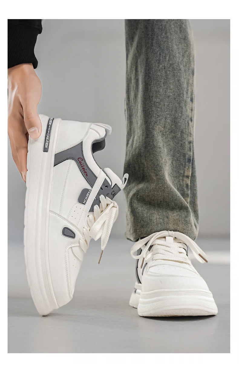Men's Shoes: Breathable, Trendy, Versatile, Thick-soled White Sneakers, Sportswear, Casual Shoes, and Board Shoes