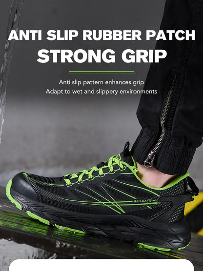 Lightweight Steel toe Shoes Work Sneakers Safety Shoes Men Anti-smash Anti puncture Indestructible shoes Security Breathable