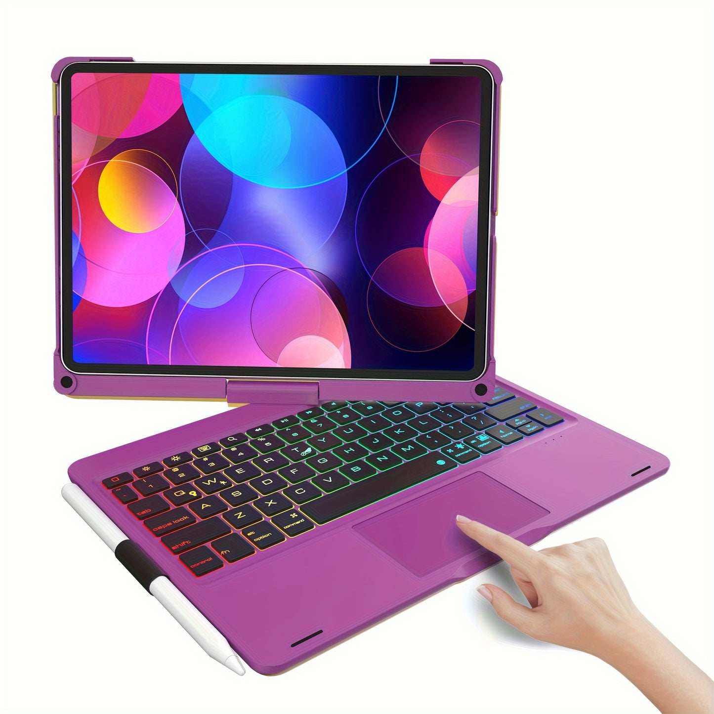 Tablet Turns Into A Laptop In Seconds With Multiple Support Options, Swivel Keyboard Case For Apple IPad Air 11 Inch 2024 & IPad Pro 11-inch (4th/3rd/2nd/1st) & IPad Air 5th 4th Generation; Rotatable Cover With Pencil Holder,