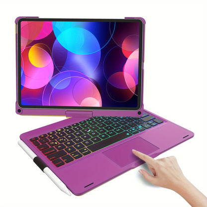 Tablet Turns Into A Laptop In Seconds With Multiple Support Options, Swivel Keyboard Case For Apple IPad Air 11 Inch 2024 & IPad Pro 11-inch (4th/3rd/2nd/1st) & IPad Air 5th 4th Generation; Rotatable Cover With Pencil Holder,