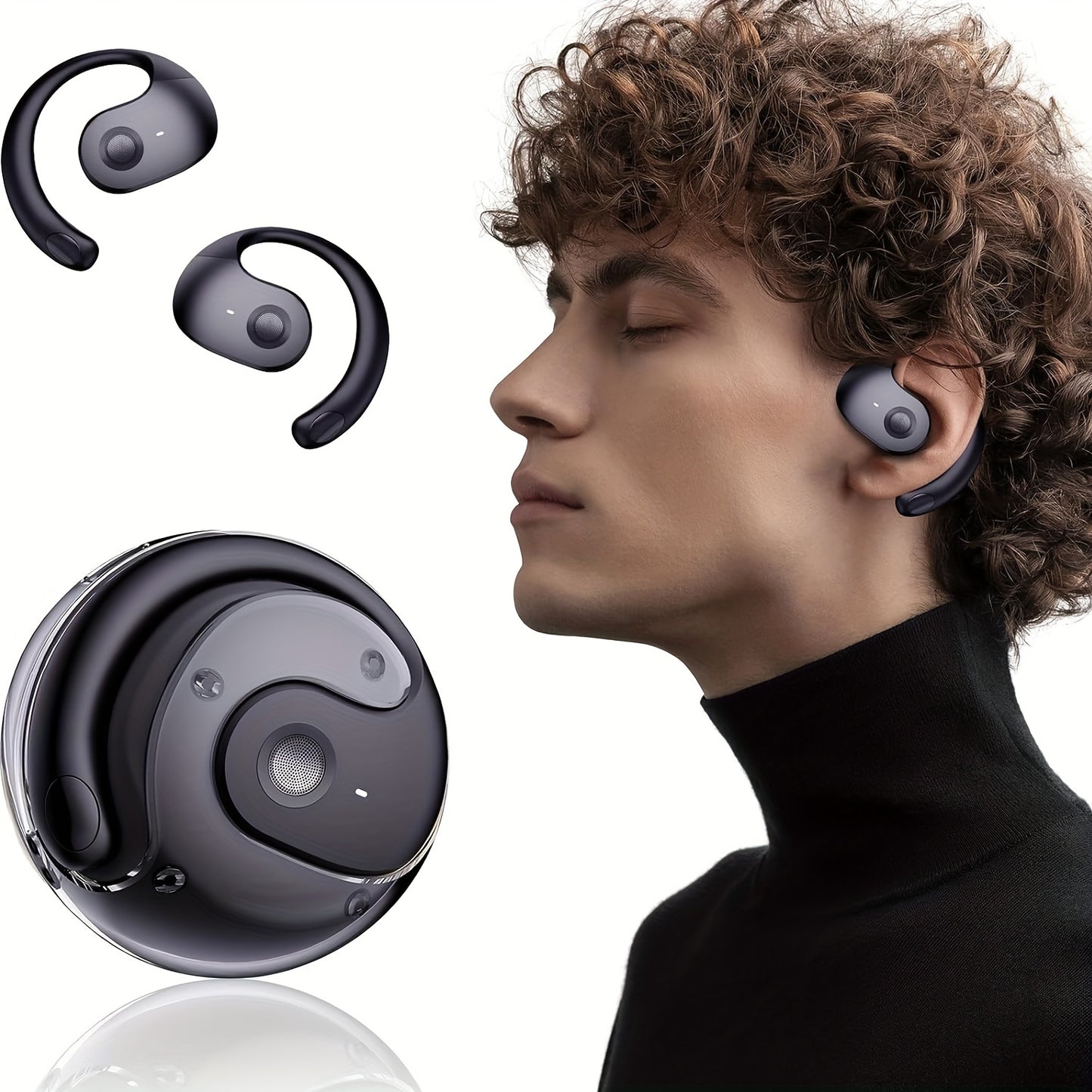 True Wireless Earbuds - Capless Design, V5.3, Touch Button, Hands-free, Low-latency, Low-power, Auto-start, Ergonomic, Dual-connect, Built-in Microphone, Compatible with Android/IOS Smartphones