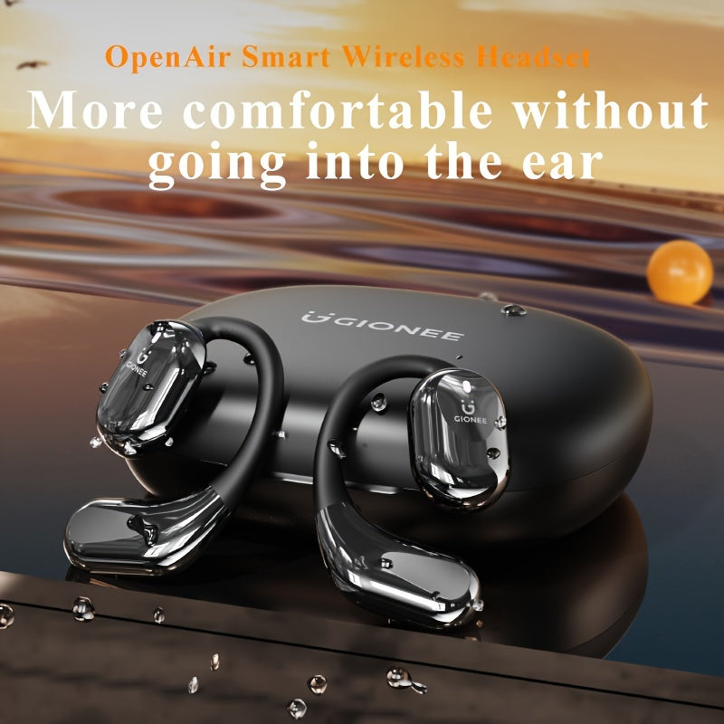 Gionee001True Wireless Earbuds With Mic, TWS In-Ear Headphones With ENC Noise Cancelling Mic, Sport Earhook Headset, Stereo In Ear Headphones With LED Display Charing Case, Wireless Running Sports Earbuds Earhook
