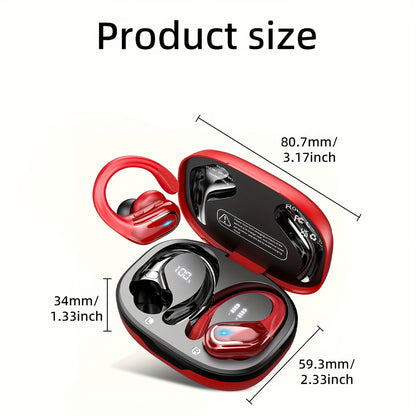 LIFEBEE New Wireless Earbuds for Running Sports, Wireless Earphones with Earhooks Pure Bass Sound, Over Ear Headphones with Dual-LED Display, Noise Cancelling Headset Earphones Built-in Microphone