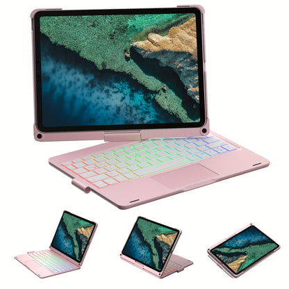 Tablet Turns Into A Laptop In Seconds With Multiple Support Options, Swivel Keyboard Case For Apple IPad Air 11 Inch 2024 & IPad Pro 11-inch (4th/3rd/2nd/1st) & IPad Air 5th 4th Generation; Rotatable Cover With Pencil Holder,